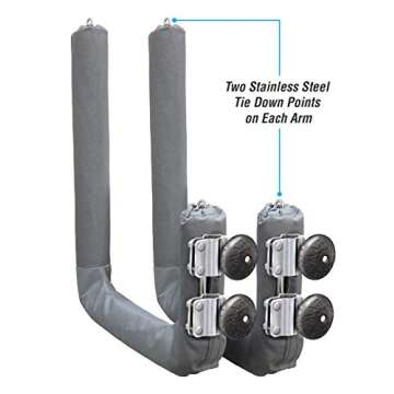 Magma Products, R10-626 Storage Rack Kayak/SUP Boat Mounted, Polished Stainless Steel