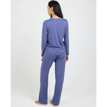 2 Pack: Long Sleeve Pajamas For Women Sets Womens Pajama Sets Two Piece Pj Summer Pijamas De Mujer Cotton Pjs Pants Loungewear Sleepwear Matching Ladies Bottoms Comfy Soft Pyjamas Teen Lightweight