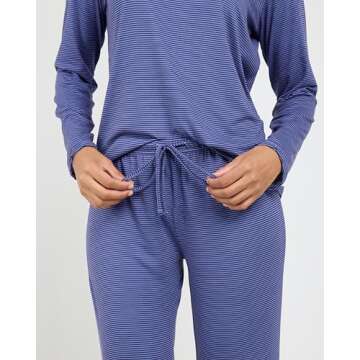 2 Pack: Long Sleeve Pajamas For Women Sets Womens Pajama Sets Two Piece Pj Summer Pijamas De Mujer Cotton Pjs Pants Loungewear Sleepwear Matching Ladies Bottoms Comfy Soft Pyjamas Teen Lightweight