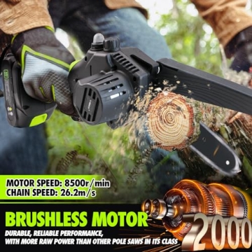 V-MODEST 2-in-1 Cordless Pole Saw Lightweight Powerful