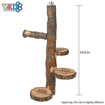 YKD Chinchilla Large Hanging Wooden Rotating Platform - Small Animals Natural Fruit Wood Standing Platform - Squirrel Suger Glider Platform - Bird Perch Platform