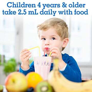 Vegan Omega-3 Supplement for Kids - Sugar Free & Delicious 2 Fl Oz