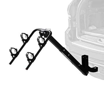 Retrospec Lenox 2-5 - Bike Hitch Rack for Cars, Trucks, SUVs with 2” Hitch | Foldable Steel Frame with Anti-Rattle Adapter, Tie Down Cradles and Straps - Fits Most Frames, Black