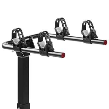 Retrospec Lenox 2-5 - Bike Hitch Rack for Cars, Trucks, SUVs with 2” Hitch | Foldable Steel Frame with Anti-Rattle Adapter, Tie Down Cradles and Straps - Fits Most Frames, Black