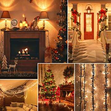 Extra-Long 95FT 240LED Christmas String Lights Outdoor/Indoor Waterproof, Timer & Memory & 8 Modes, ...
