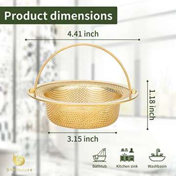 Snailhouse Sink Strainers Set of 2 Stainless Steel Kitchen Accessories