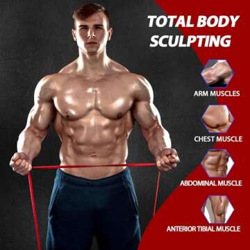 LEEKEY Resistance Bands,Rubber Exercise Bands - Workout Bands Set, 5-85LBS Resistance Bands for Work...