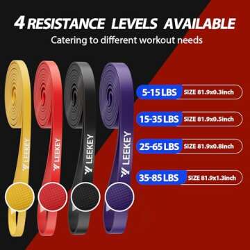 LEEKEY Resistance Bands,Rubber Exercise Bands - Workout Bands Set, 5-85LBS Resistance Bands for Working Out,for Men and Women Fitness Training, Physical Therapy,Home Workouts
