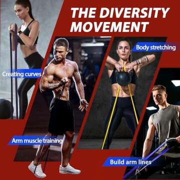 LEEKEY Resistance Bands,Rubber Exercise Bands - Workout Bands Set, 5-85LBS Resistance Bands for Working Out,for Men and Women Fitness Training, Physical Therapy,Home Workouts