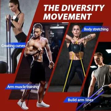 LEEKEY Resistance Bands,Rubber Exercise Bands - Workout Bands Set, 5-85LBS Resistance Bands for Working Out,for Men and Women Fitness Training, Physical Therapy,Home Workouts