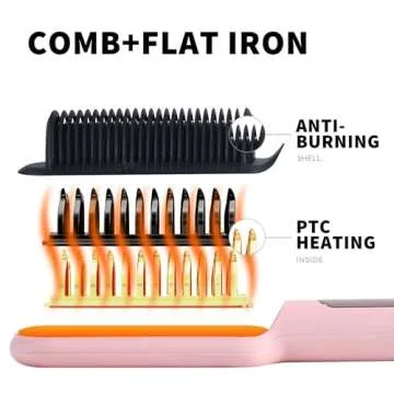 Generic VKIK Hair straightening Brush, Pink