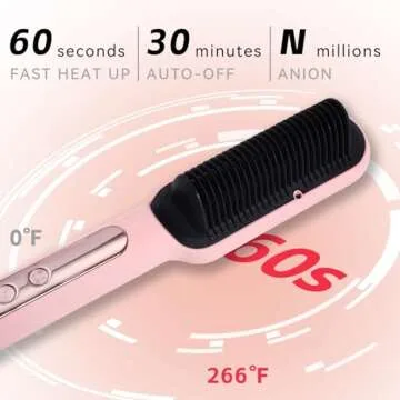 Generic VKIK Hair straightening Brush, Pink