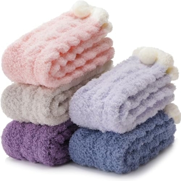 EBMORE Fuzzy Fluffy Cozy Socks for Women Winter Warm Slipper Socks Comfy Cabin Plush Sleep Home Soft...