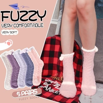 EBMORE Fuzzy Cozy Socks for Women ideal Winter Gifts