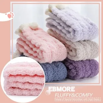 EBMORE Fuzzy Cozy Socks for Women ideal Winter Gifts
