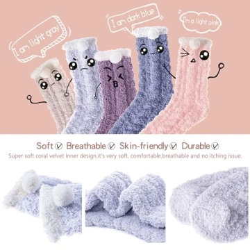 EBMORE Fuzzy Cozy Socks for Women ideal Winter Gifts