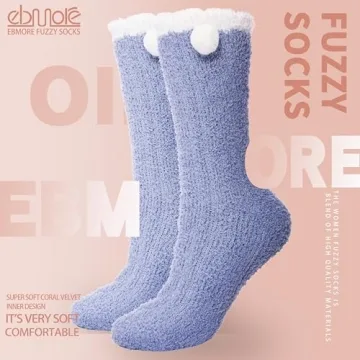 EBMORE Fuzzy Cozy Socks for Women ideal Winter Gifts