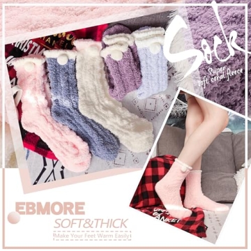 EBMORE Fuzzy Cozy Socks for Women ideal Winter Gifts