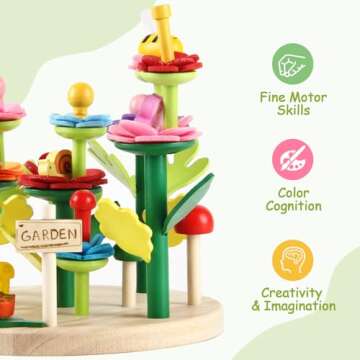 Wooden Flower Garden Toys for Creative Kids Activity Set