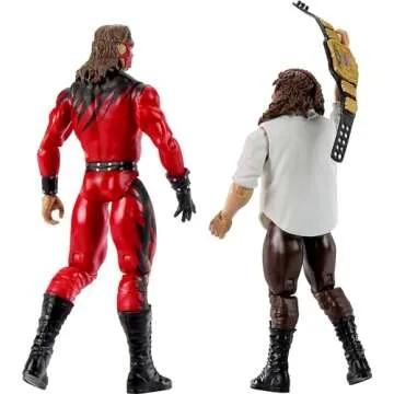 Mattel WWE Main Event Championship Showdown 2-Pack Action Figures & Accessory, Series #20 Mankind vs Kane Collectible Set