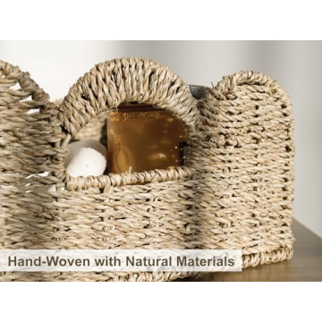 StorageWorks Seagrass Scalloped Baskets for Organized Style
