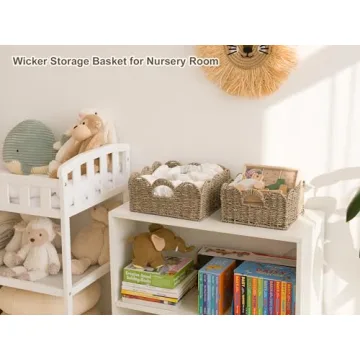 StorageWorks Seagrass Scalloped Baskets for Organized Style