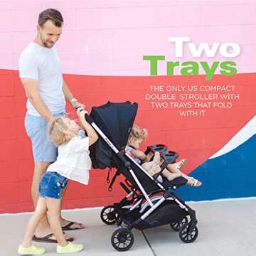 Joovy Kooper X2 Double Stroller, Compact and Lightweight