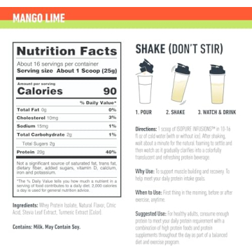 Isopure Mango Lime Whey Isolate Protein Powder