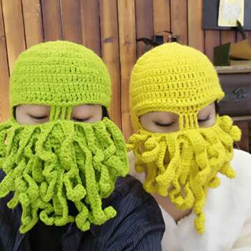 NYKKOLA Octopus Hat - Stylish Knit Ski Mask for All Seasons