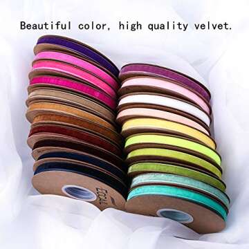 Ribbon for Crafts -Wholesale Bulk 20 Yard 3/8 5/8 1Inch Velvet Ribbon for Gift Package Wrapping Floral Design Hair Bow Clip Accessory Making Sewing Wedding Decor (Dark Magenta, 25mm)