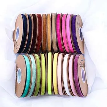 Ribbon for Crafts -Wholesale Bulk 20 Yard 3/8 5/8 1Inch Velvet Ribbon for Gift Package Wrapping Floral Design Hair Bow Clip Accessory Making Sewing Wedding Decor (Dark Magenta, 25mm)
