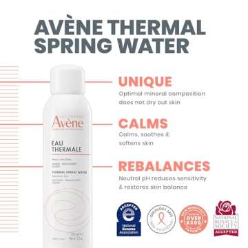 Avene Thermal Spring Water, Soothing Calming Facial Mist Spray for Sensitive Skin, 5 Fl Oz