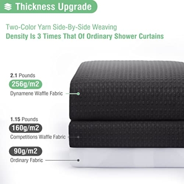 Dynamene Extra Long Luxury Shower Curtain 84 Inches Black