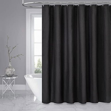 Dynamene Extra Long Luxury Shower Curtain 84 Inches Black