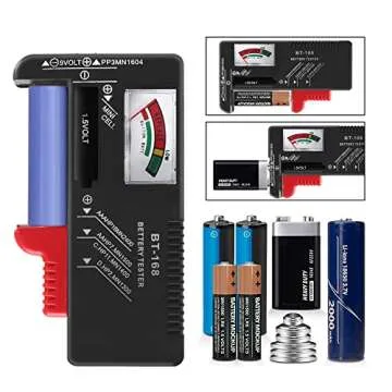 VTECHOLOGY 1Pcs Battery Tester Checker, Universal Battery Checker Model BT-168for AA AAA C D 9V 1.5V Button Cell Batteries Smal Electrical Equipment (Requires No Battery for Operating)