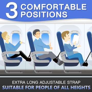 2-Pack Airplane Travel Footrest Hammock - Perfect Airplane Foot Hammock to Relax Your Feet - Travel Essentials Comfy Foot Hanger Airplane Footrest for Long Trip