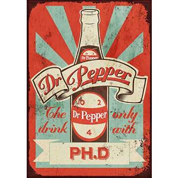Keviewly Dr Pepper Metal Wall Art Tin Signs Warning Animal Funny Restaurant Bar Band Newly Married B...
