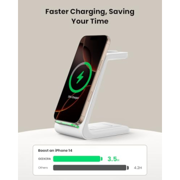 GEEKERA 3 in 1 Wireless Charging Station for Apple