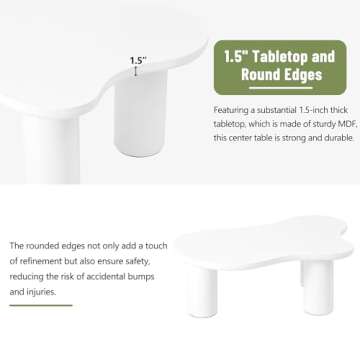 Merax 44" Cloud Coffee Table - Stylish & Durable Centerpiece