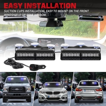 AINBIN 9 inch Dash Strobe Lights for Emergency Vehicles