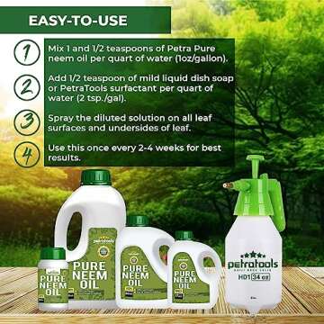 Petra Neem Oil for Plants - 100% Organic Cold Pressed Neem Oil Spray