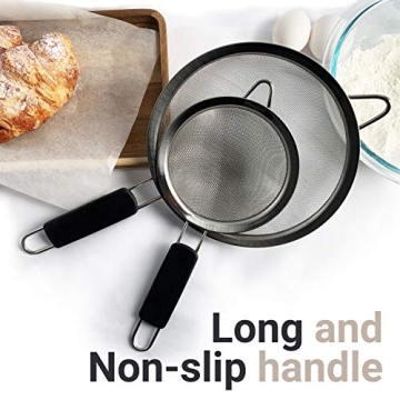 Makerstep Premium 3-Piece Fine Mesh Strainer Set for Kitchen