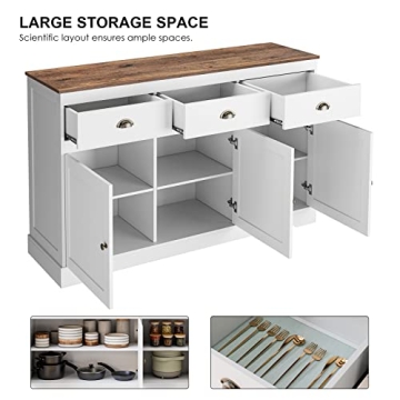 Elegant Keyluv White Buffet Cabinet for Smart Storage Solutions