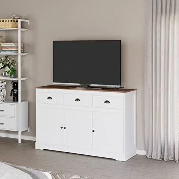 Elegant Keyluv White Buffet Cabinet for Smart Storage Solutions