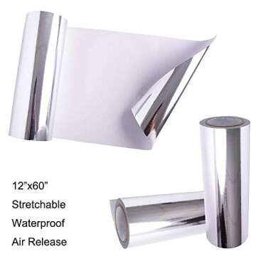 VINYL FROG 12 Inches x 60 Inches Chrome Mirror Car Wrap Vinyl - Self Adhesive Film