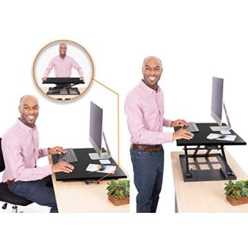 Stand Steady X-Elite Pro, Ergonomic Adjustable Height Standing Desk Converter for Home or Office, Ea...