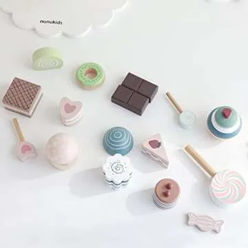 Nunukids 22pcs Wooden Tea Party Set for Kids