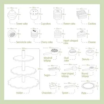 Nunukids 22pcs Wooden Tea Party Set for Kids