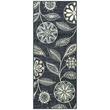 Maples Rugs Reggie Floral Runner Rug - Made in USA - Washable, Non Slip Mats for Kitchen, Hallway, a...