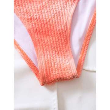 SweatyRocks Women's 2 Piece Bathing Suit Tie Dye Halter Triangle Bikini Set Tie Back Swimsuit Pink M